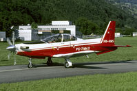 HB-HMS @ LSMU - PC-7 Mk.II used as development aircraft for the PC-21. note the five blade prop and swept back fin. - by Joop de Groot
