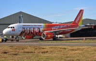 SX-OAT @ EGHH - Preparing to depart on delivery to Vietjet Air after respray.   Reported to be VN-A689 - by John Coates