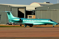 M-ESGR @ EGGW - Striking color scheme on 2007 Embraer EMB-135BJ Legacy, c/n: 14501016 at Luton - by Terry Fletcher