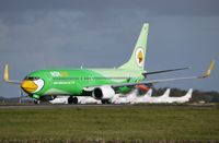 TC-AAK @ EGSH - Just landed in it's new colour scheme. - by Graham Reeve