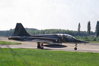 K-4015 @ EHTW - NF-5B of 313 sqn of the Royal Netherlands Air Force taxying towards the runway of Twenthe Air Base. - by Henk van Capelle
