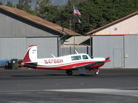N4786H @ SZP - 1979 Mooney M20J 201, Lycoming IO-360 A&C 200 Hp, stunning refinish, holding short 22 - by Doug Robertson