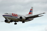 OK-DGC @ ESSA - CSA Boeing 737-500 on approach to Stockholm Arlanda airport. - by Henk van Capelle