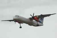 LN-RDO @ ESSA - SAS Dash-8-400 on apprach to Stockholm Arlanda airport. - by Henk van Capelle