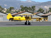N69765 @ SZP - 1941 Boeing Stearman A75N1 as Navy N2S1, Continental W670 220 Hp, landing roll 04 - by Doug Robertson
