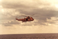 XZ596 @ EGQS - Sea King HAR.3 of 202 Squadron on a training exercise in the Moray Firth off RAF Lossiemouth in the Summer of 1984. - by Peter Nicholson