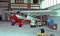 HB-OXY @ LSZB - Piper J-3C-100 Cub [12223] Bern-Belp~HB 08/08/1981. Image taken from a slide. - by Ray Barber