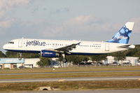 N568JB @ KSRQ - JetBlue Flight 431 Blue Sapphire (N568JB) arrives at Sarasota-Bradenton International Airport following a flight from LaGuardia Airport - by jwdonten