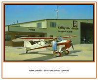 N1646N - Photo of Funk N1646N taken at Coffeeville KS airport at the annual Funk Fly-in.  Photo shows Pat Finley wife of owner Bob Finley and was taken in the 1996 - 1997 time frame.  N1646N was in the last version of Funk B85C and had drop floor boards with toe b - by Bob Finley