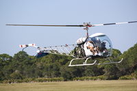 N282DK @ X36 - Bell 47G-2 (N282DK) departs Buchan Airport - by Jim Donten