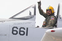 N661NA @ KMCF - A T-28 Trojan (N661NA) performs at MacDill Air Fest - by Jim Donten