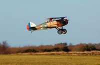 G-BNAI @ EGFH - Visiting Boredom Fighter touch and go. Coded 5 in the markings of the WWI 94th Aero (Pursuit) Squadron, US Army Air Service. - by Roger Winser