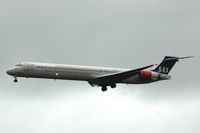 OY-KIL @ ESSA - Scandinavian Airlines MD-90-30 on approach to  Stockholm Arlanda airport, Sweden. - by Henk van Capelle