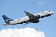 N658JB @ KSRQ - JetBlue Flight 346 Woo-Hoo JetBlue (N658JB) departs Sarasota-Bradenton International Airport enroute John F Kennedy International Airport - by Jim Donten