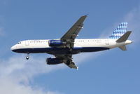 N519JB @ KSRQ - JetBlue Flight 1187 It Had To Be Blue (N519JB) on approach to Sarasota-Bradenton International Airport following a flight from Boston-Logan International Airport - by Jim Donten
