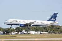 N662JB @ KSRQ - Jet Blue Flight 341 on arrival to Runway 32 at Sarasota-Bradenton International Airport - by Jim Donten