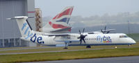 G-KKEV @ EGFF - Landed 1137, CS Jersey 35A from Belfast City, Thanks to S.W.A.G. Tail in background belongs to BA 747 G-CIVZ.