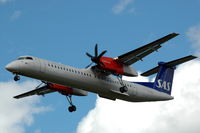 LN-RDL @ ESSA - SAS Dash-8-400 approaching Stockholm Arlanda airport, Sweden. - by Henk van Capelle