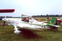 VH-NOJ @ EKVJ - Van's RV-4 [DA4] Stauning~OY 10/06/2000. Jon Johanson in cockpit on around the world flight. He holds 48 FAI world records in this aircraft . Flew it round the world 3 times Heading East,West and North , flew first single engined plane over the South Pole