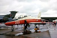 XX233 @ EGUN - BAe Systems Hawk T.1 [312069] (RAF) RAF Mildenhall~G 23/05/1981. Image taken from a slide. Seen here prior to joining the Red Arrow's and written off after colliding with XX253at Hereklion Crete Greece 2010-03-23 - by Ray Barber