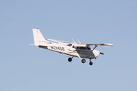N21458 @ KSRQ - Cessna Skyhawk (N24158) on approach to Runway 4 at Sarasota-Bradenton International Airport - by Jim Donten