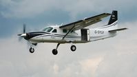 G-SYLV @ EGFH - Resident aircraft on finals to Runway 28 after droping Skydivers. - by Roger Winser
