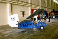 G-AEHM @ EGDT - Mignet HM.14 Pou-du-Ciel [HJD.1] Wroughton~G 29/06/1986. Named *Blue Finch*. was preserved here as part of the Science Museum collection but now in Bristol City.