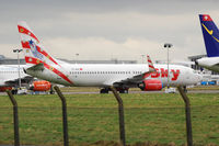 TC-SKR @ EIDW - Parked on Rwy 29 at Dublin since Sky Express ceased operations, this B738 is awaiting a new customer.