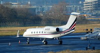 N415QS @ EGPH - Sitting on Block 30 (Remote parking) on a misty winters day in Edinburgh - by DavidBonar