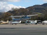 N704SL @ SZP - 1976 Cessna 150M, Continental O-200 100 Hp, landing Rwy 22 in gusty crosswind - by Doug Robertson