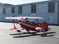 N49BR @ SZP - 1980 Aerotek PITTS S-2A, Lycoming AEIO-540 260 Hp, engine warmup near hangar - by Doug Robertson