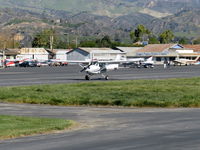N673CB @ SZP - 1970 Cessna 150L, Continental O-200 100 Hp, landing roll Rwy 22 - by Doug Robertson