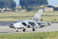 46 36 @ EGQL - JBG-32 Tornado ECR Arrives back a Leuchars after an afternoon joint warrior mission carrying 2x 330gal wing tanks,1x BOZ-101 chaff/flare pod,1xCerebrus III ECM pod
1x AIM-9L Sidewinder (AR),1x IRIS-T AAM - by Mike stanners
