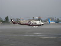 N510WW @ OXR - 2008 Bell Helicopter Textron 210, one Honeywell T5317B turbo-shaft engine of 1,500 Shaft Hp. In ground and coastal fog. The 210 is a remanufactured version of a Bell UH-1 Iroquois 'Huey.' - by Doug Robertson