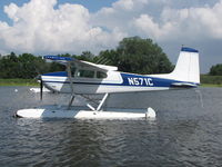N571C @ 96WI - on Floats at Oshkosh seaplane base - by steveowen