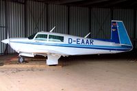 D-EAAR @ EDHL - Mooney M.20J Model 205 [24-0964] Lubeck~D 21/05/2006. As a result of over-running while landing at Jastarnia Poland on 16-08-2010 was badly damaged. Fuselage now stored and marked D-FAAR. - by Ray Barber