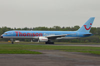 G-CDUO @ EGHH - Notice the replacement nose cone, showing the old Britannia colour scheme. - by Howard J Curtis