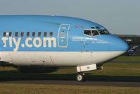 G-THOD @ EGHH - Close up of the nose as it waits to depart. Thomsonfly colours. - by Howard J Curtis