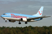 G-THOF @ EGHH - Thomsonfly, on finals. - by Howard J Curtis