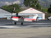 N714HH @ SZP - 1977 Cessna 150M, Continental O-200 100 Hp, landing Rwy 22 - by Doug Robertson