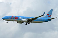 PH-TFA @ EHAM - ArkeFly (TUI Airlines Nederland) Boeing B737-8K5 final approach EHAM/AMS