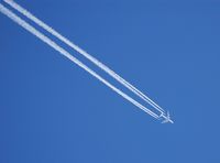 D-ABVY @ EGFH - Lufthansa B744 eastbound at 39000 feet over Swansea Airport. - by Roger Winser