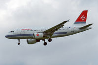 9H-AEJ @ EHAM - Air Malta Airbus A319-111 final approach