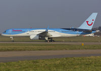 G-BYAY @ EGSH - Sat on stand after spray into Thomson's Dreamliner livery.