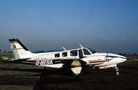 G-BESA @ LTN - Beech 58 Baron of Oldham Aviation as seen at Luton in December 1977. - by Peter Nicholson