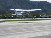 N711KC @ SZP - 1973 Cessna 182P SKYLANE, Continental O-470 230 Hp, takeoff climb Rwy 22 - by Doug Robertson