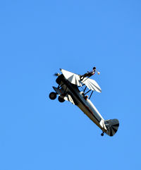 N68853 @ KCJR - Wing walker - on top of aircraft in climb - Flying Circus - Culpeper Air Fest 2012