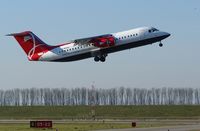 G-BZAX @ EHLE - First take off in new livery of Asian Express Airline. - by Jan Bekker