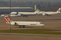 EC-LQS @ EGCC - Three of 5 Spanish charters for the EUFA Champions League match between Manchester United and Real 
Madrid - by Terry Fletcher