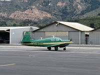 N63AB @ SZP - 1965 Mooney M20E SUPER 21, Lycoming IO-360 200 Hp, taking the active - by Doug Robertson